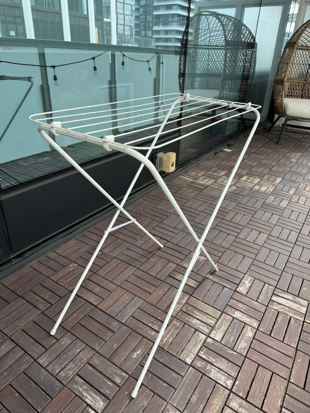 White Folding Clothes Drying Rack