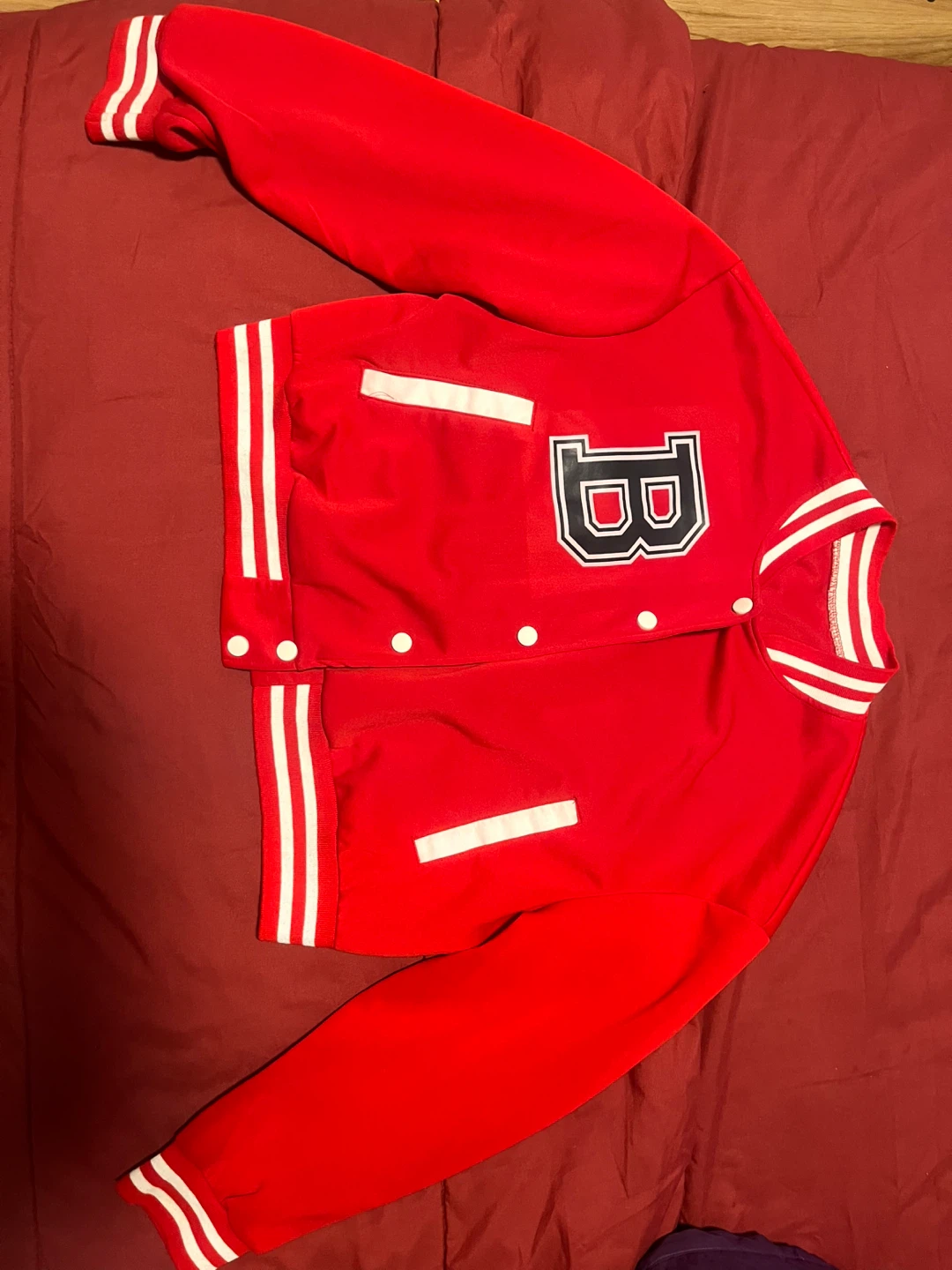 Red Varsity Jacket with "B" Logo