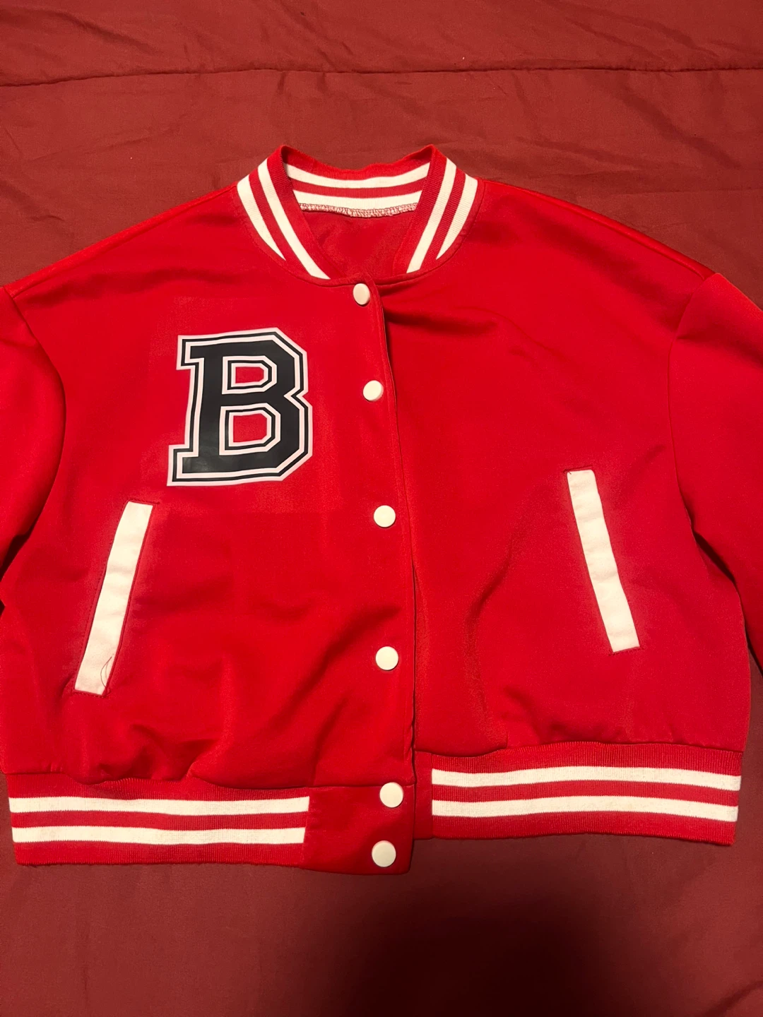 Red Varsity Jacket with "B" Logo - photo 2