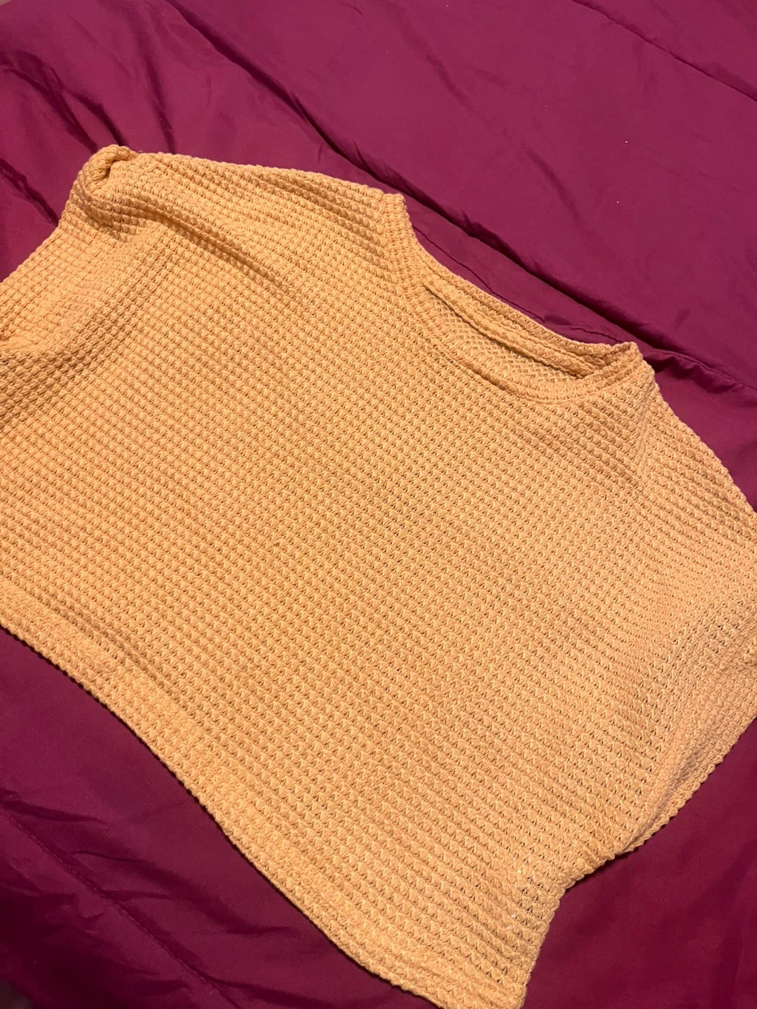 Yellow Waffle Knit Top - photo 2