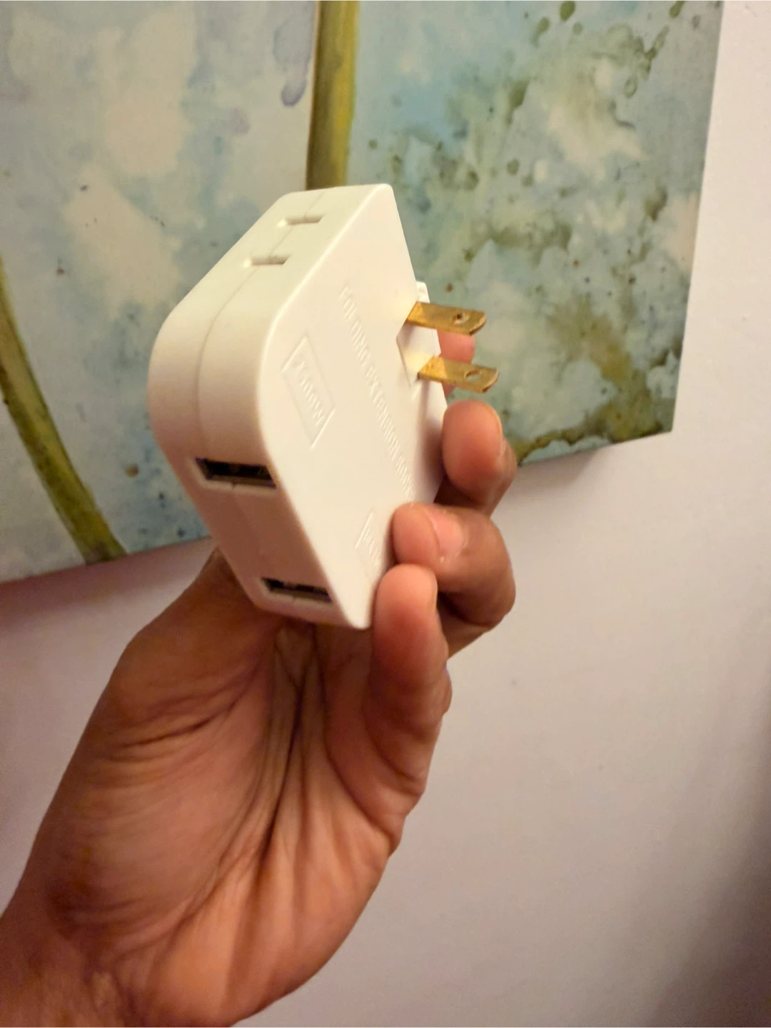 White Folding Extension Socket with 2 USB Ports - photo 5