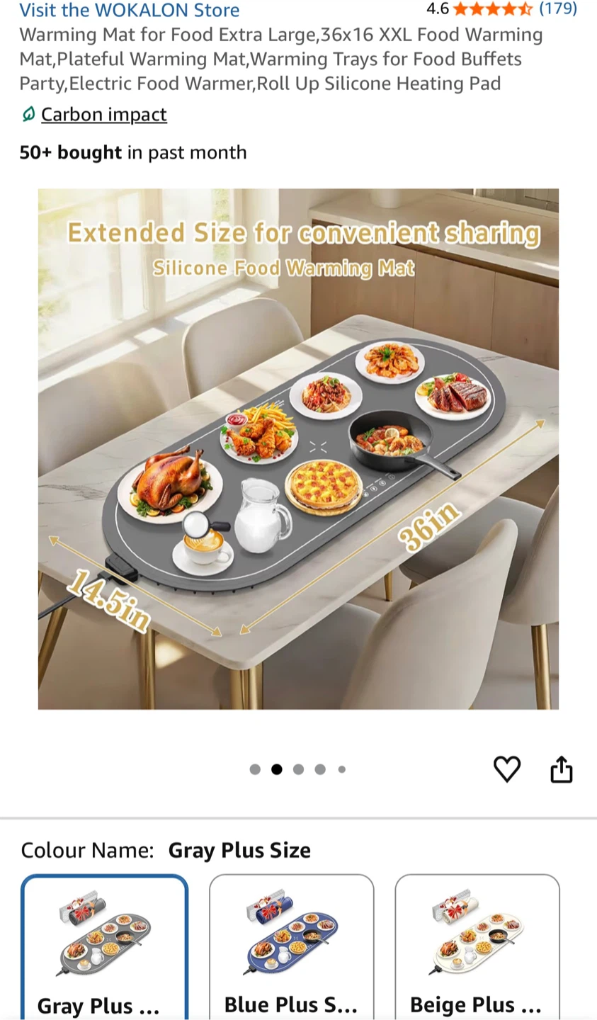 Wokalon Food Warming Mat - Gray Plus Size - photo 4