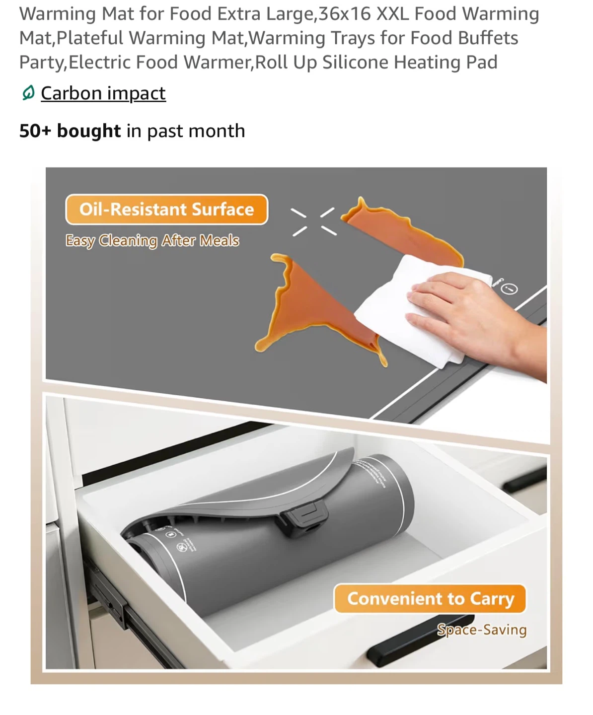 Wokalon Food Warming Mat - Gray Plus Size - photo 5