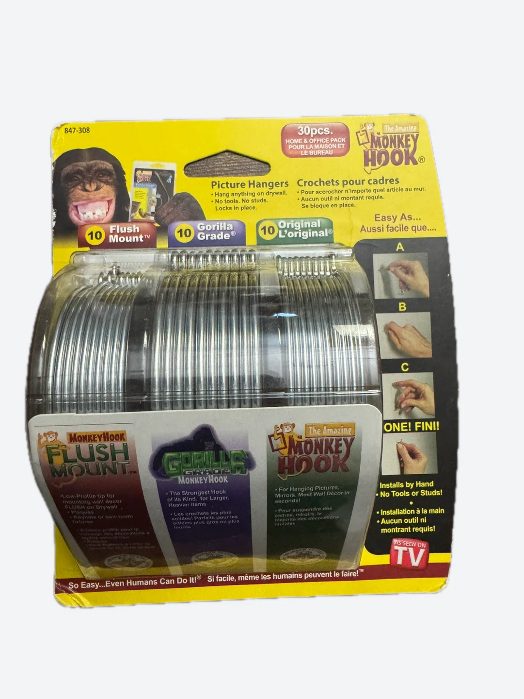 NEW Amazing Monkey Hook Picture Hangers - 30 pcs - photo 2