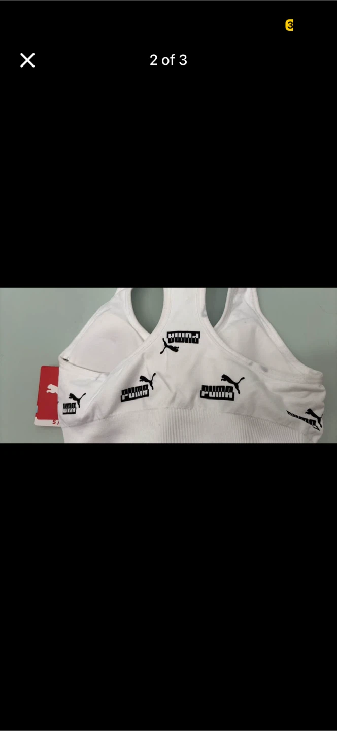 Puma White All-Over Logo Sports Bra Size S - photo 3