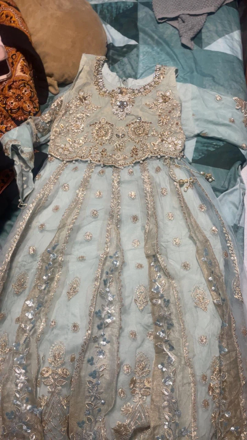 Embellished Light Blue Lehenga Choli Set