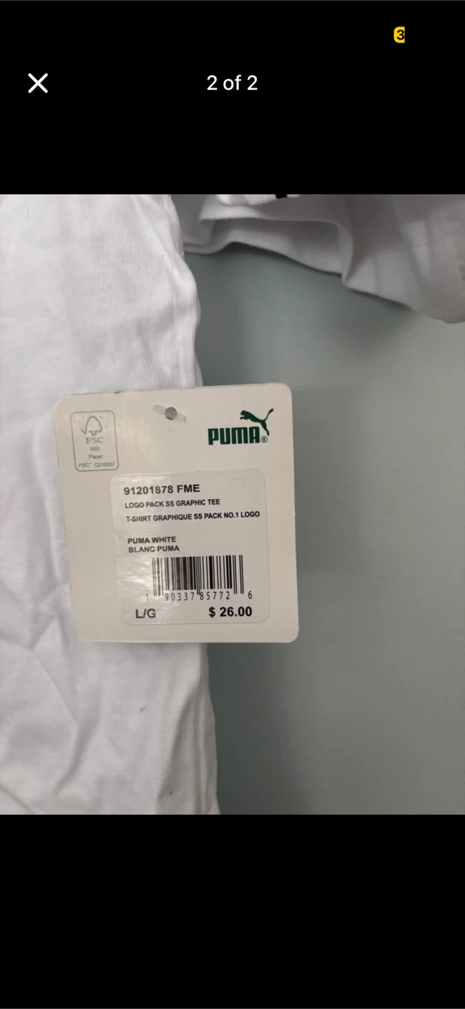 YOUTH Puma Logo Graphic Tee - White - L/G - photo 2