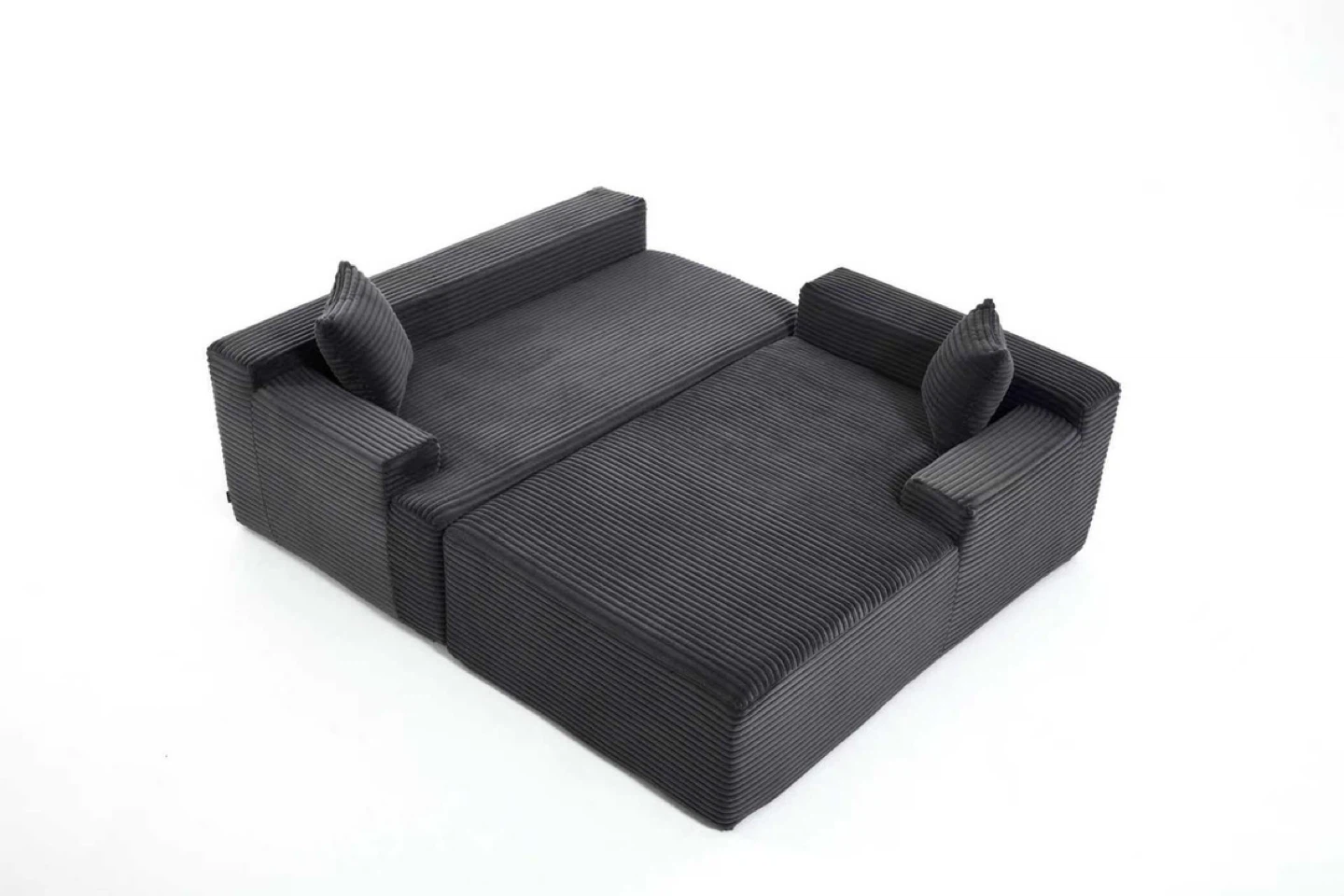 Dark Grey Corduroy Sectional Sofa