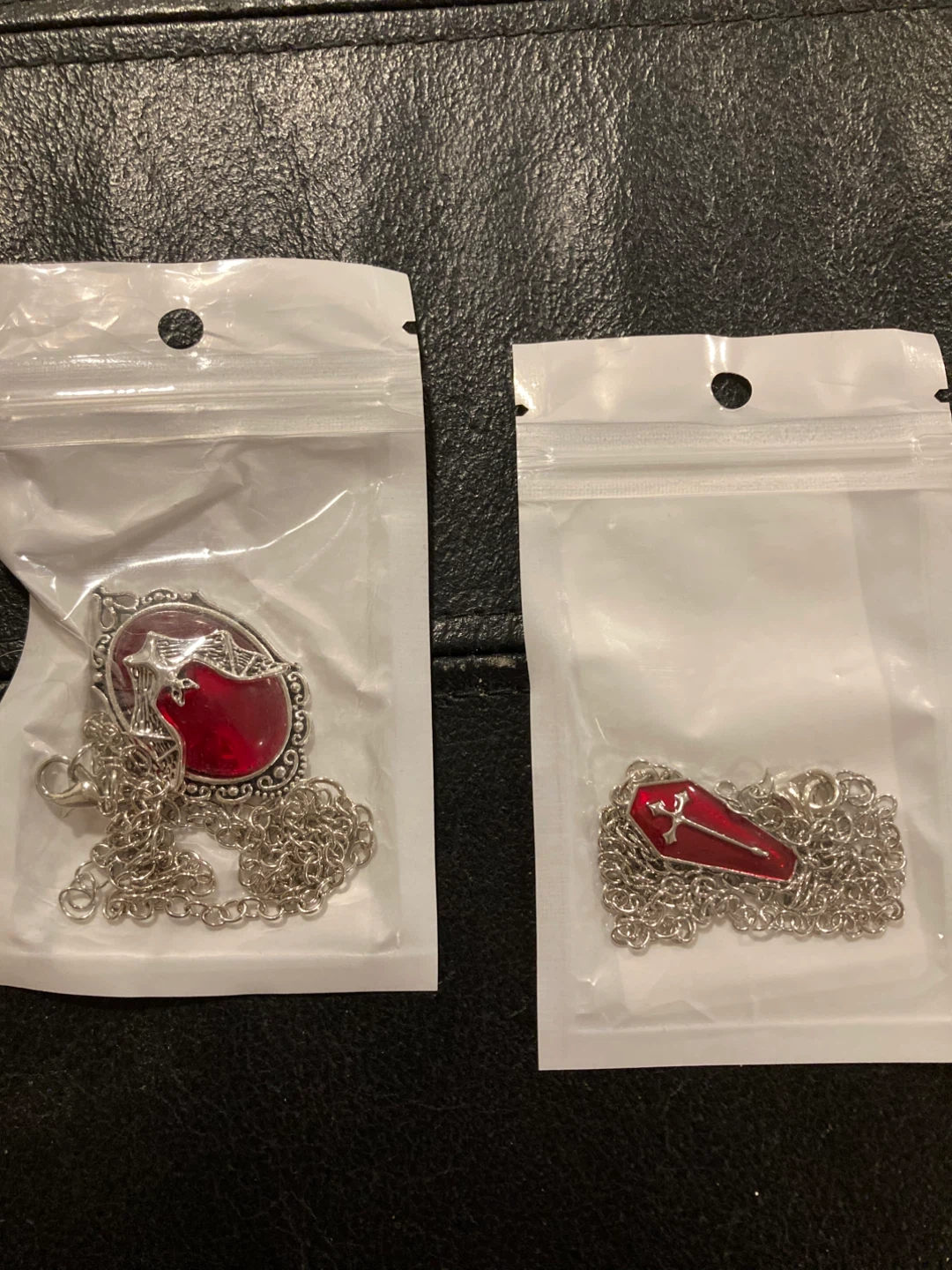 Gothic Bat & Coffin Necklaces (2-Pack) - photo 2