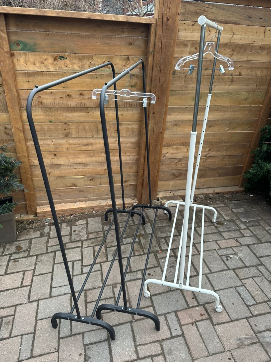 2 Clothing Garment Racks - Black and White - photo 2