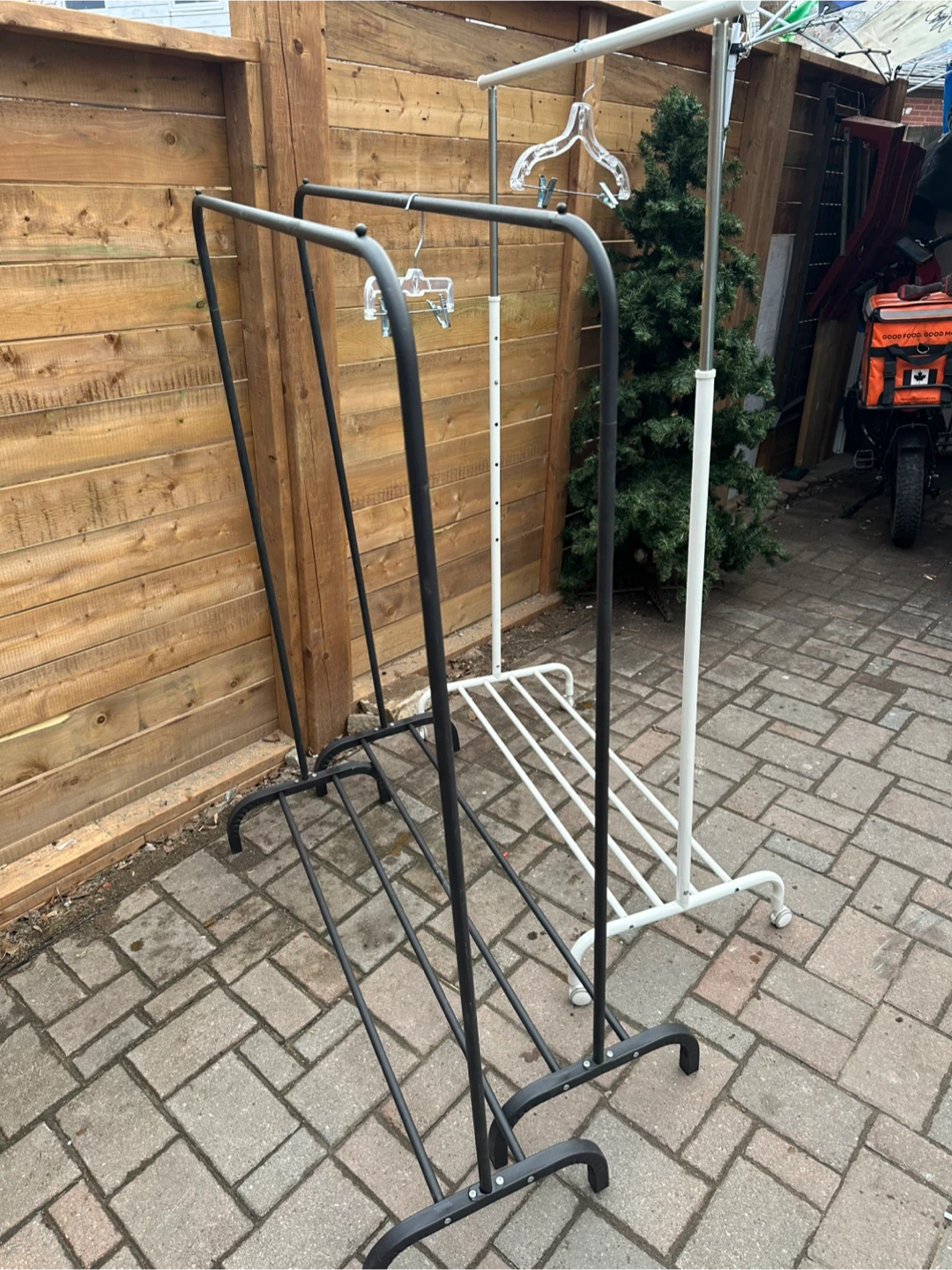 2 Clothing Garment Racks - Black and White - photo 3