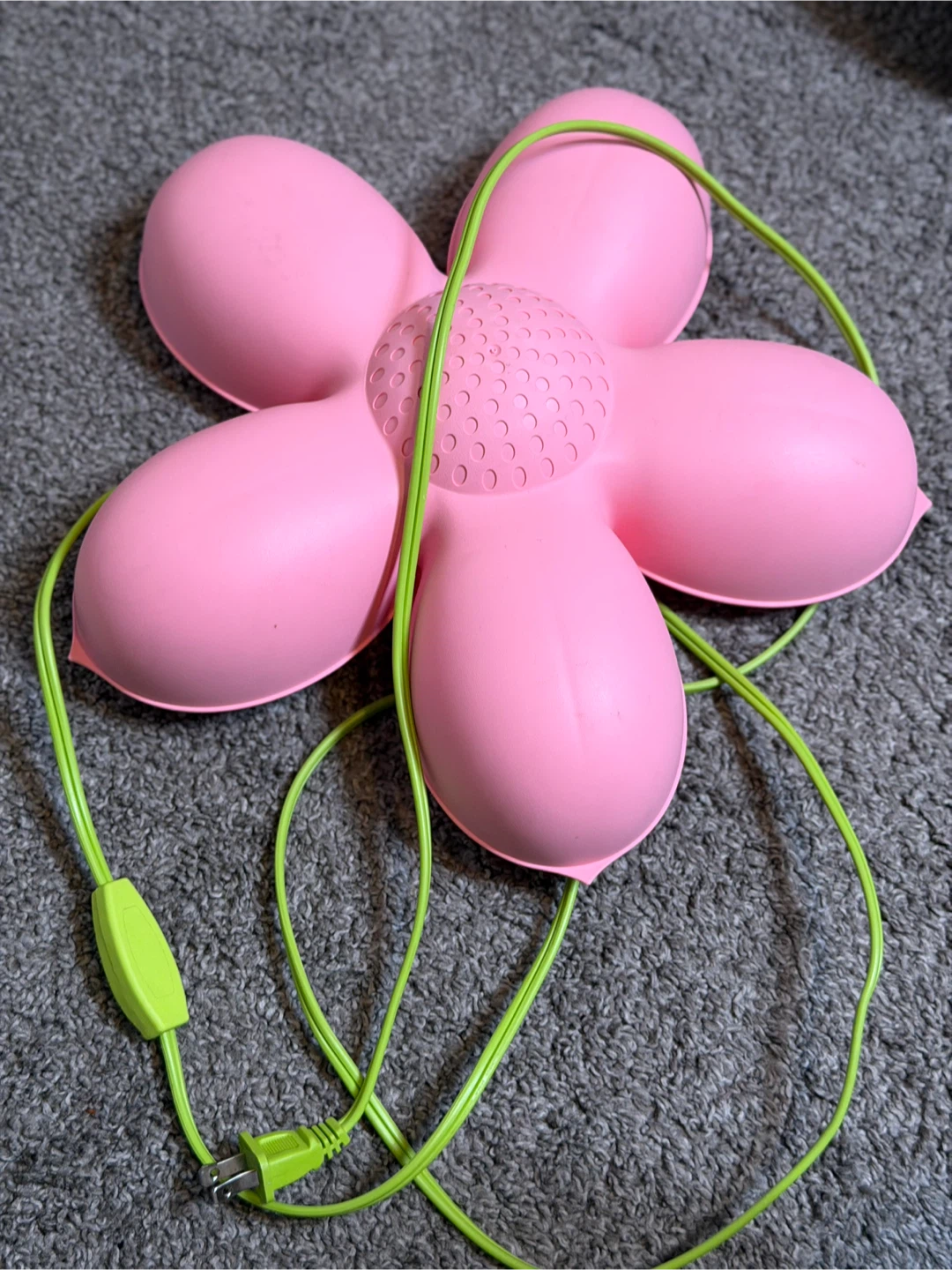 Pink Flower Lamp with Green Cord