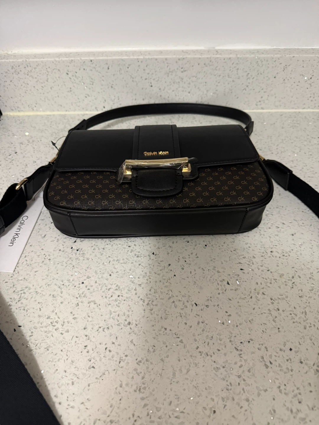 Calvin Klein Black Shoulder Bag with CK Monogram - photo 3