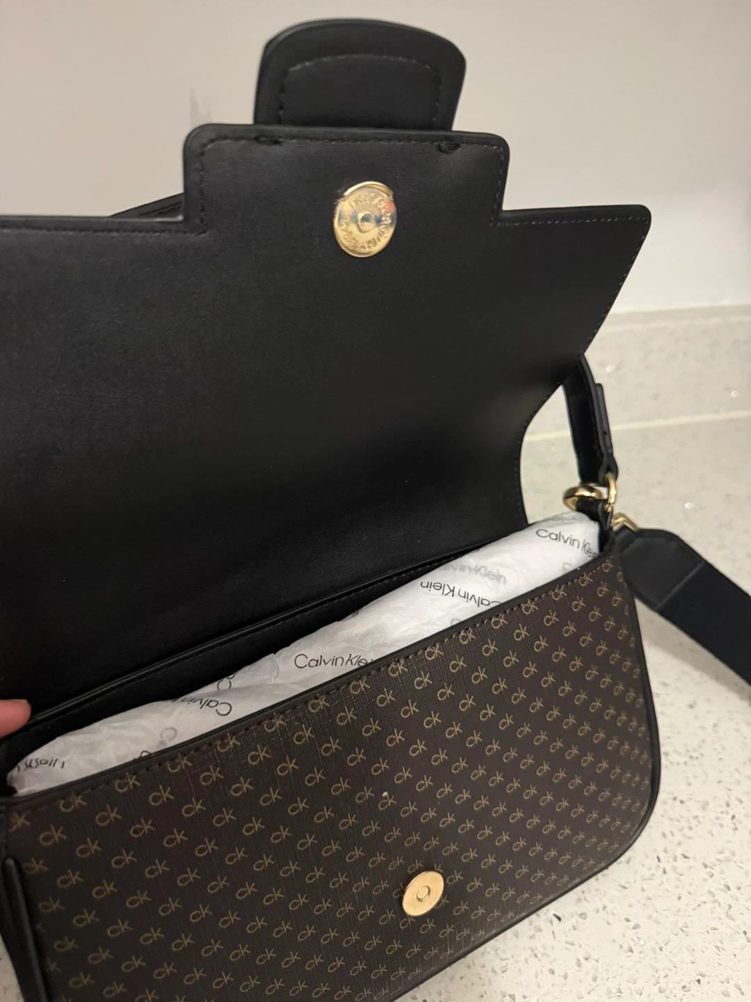 Calvin Klein Black Shoulder Bag with CK Monogram - photo 4