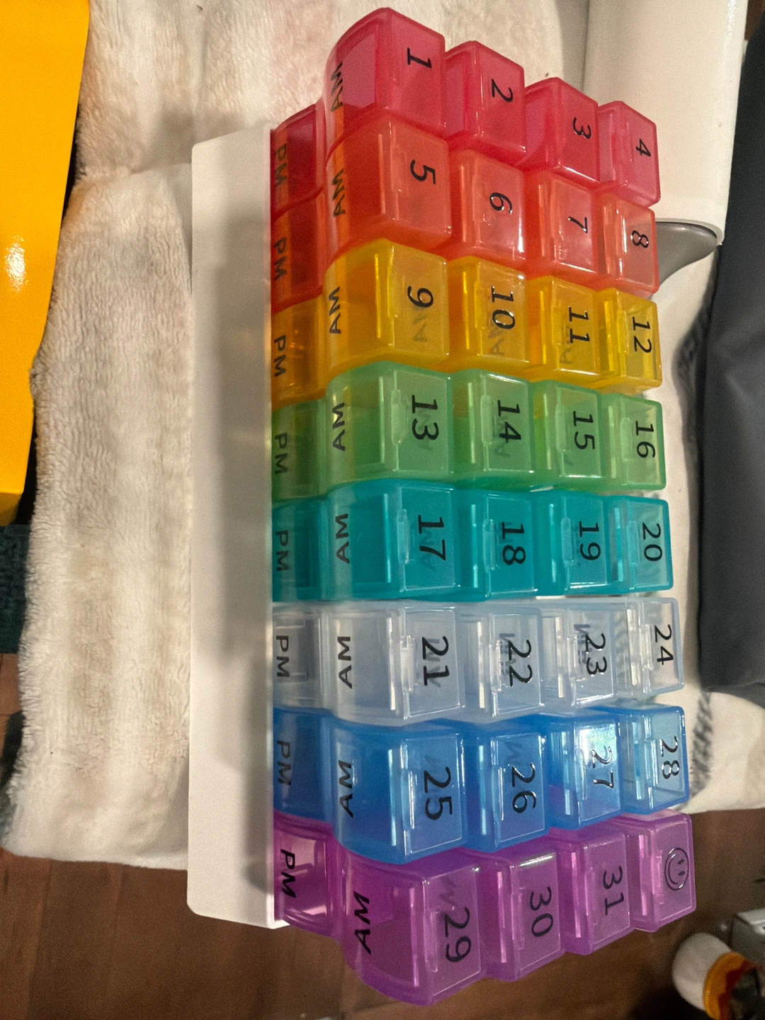 31 Day Rainbow Pill Organizer Box
