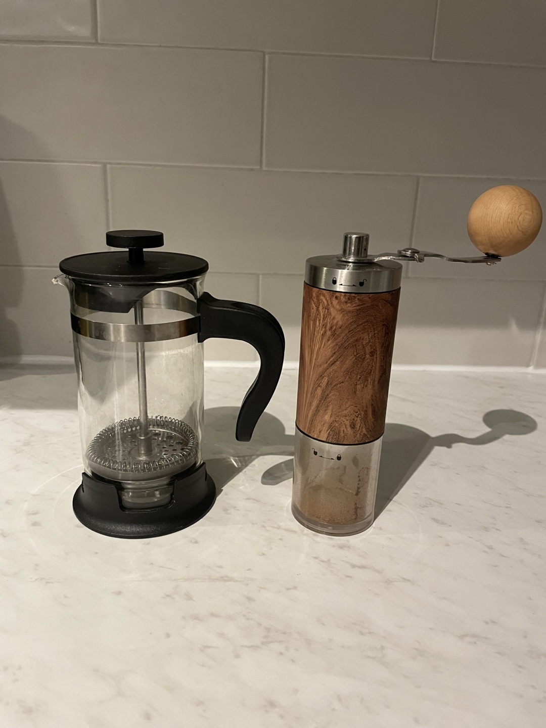 Coffee Press and Grinder Set