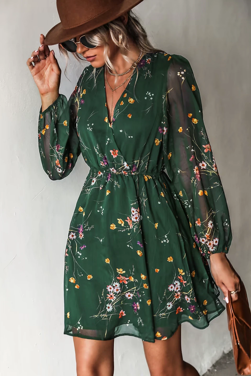 NEW! CUPSHE Julieta Ditsy Floral Chiffon Mini Dress