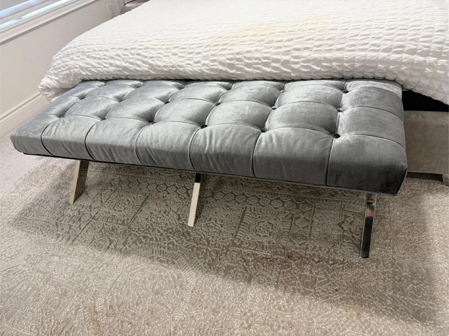 Tufted Velvet Bench