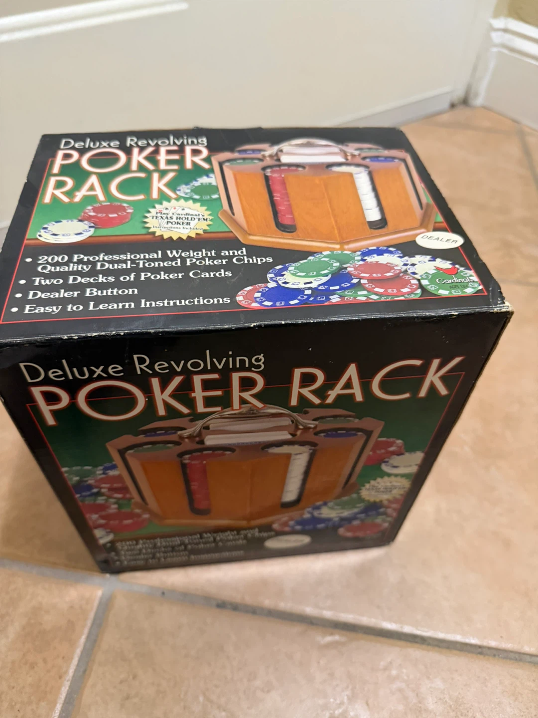 Deluxe Revolving Poker Rack with 200 Chips & 2 Decks of Cards - photo 2