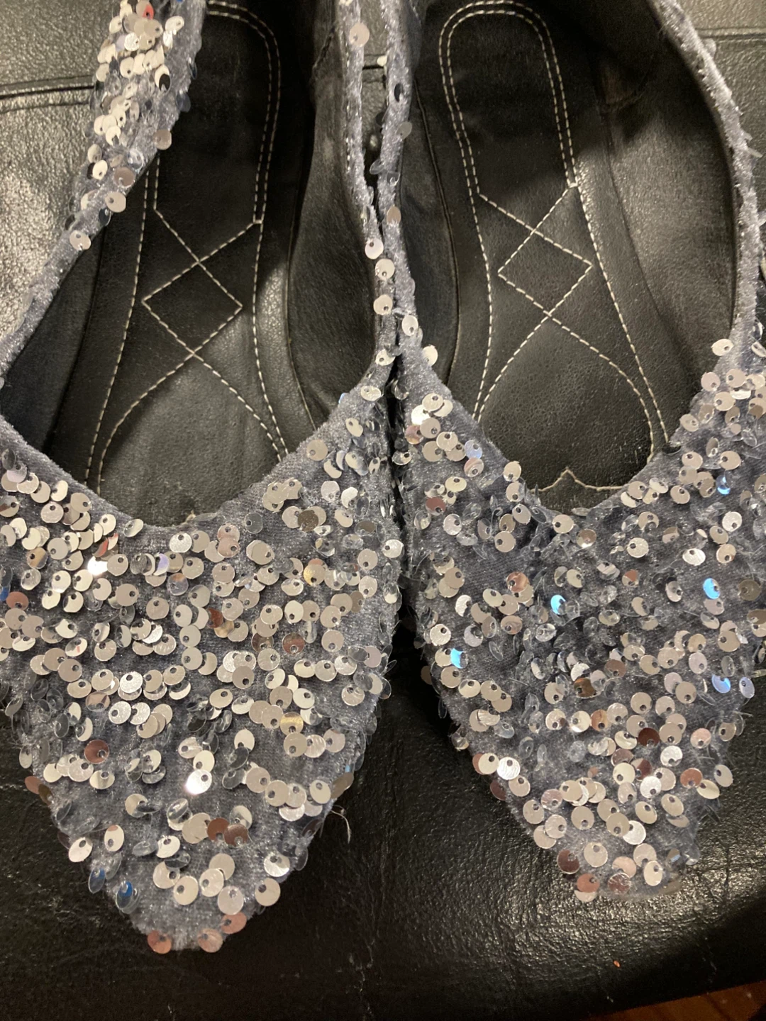 Sparkly Grey Ballet Flats