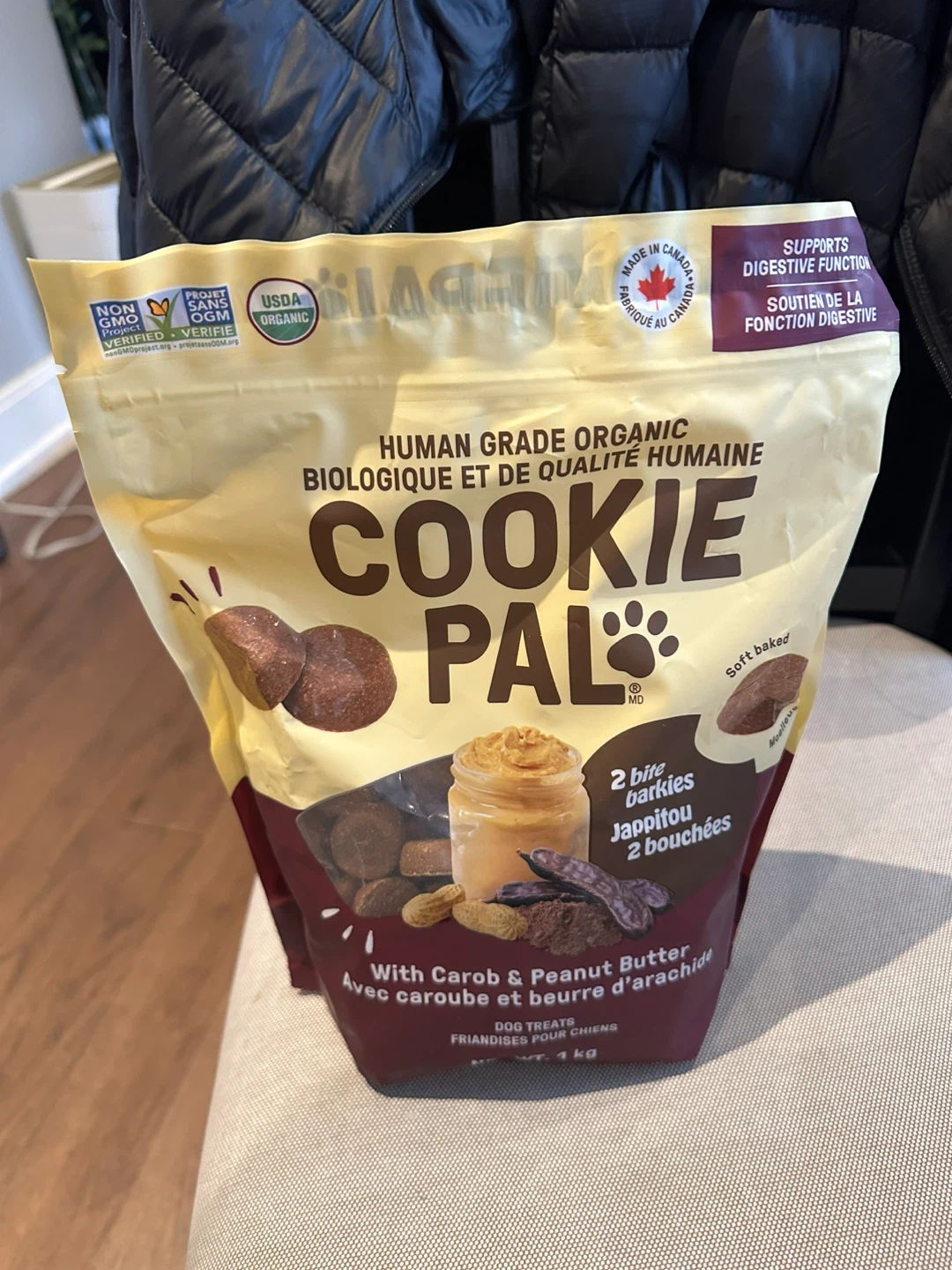 Cookie Pal Organic Dog Treats with Carob & Peanut Butter - 1kg