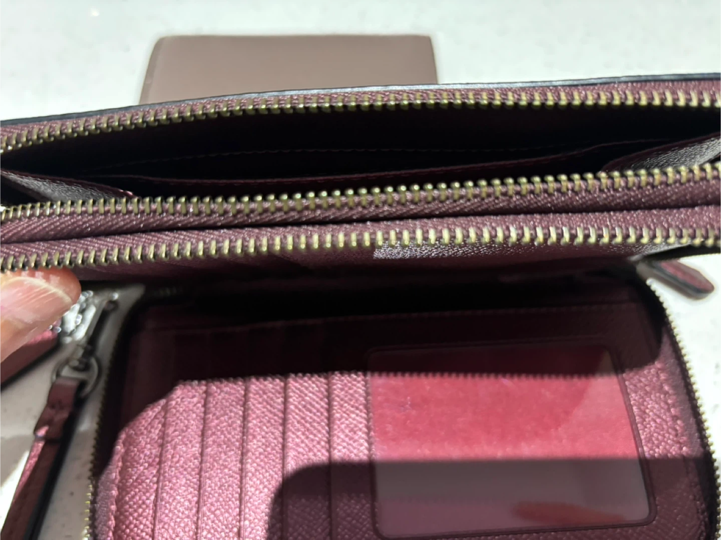 Coach Wristlet Wallet Glitter Burgundy - photo 3