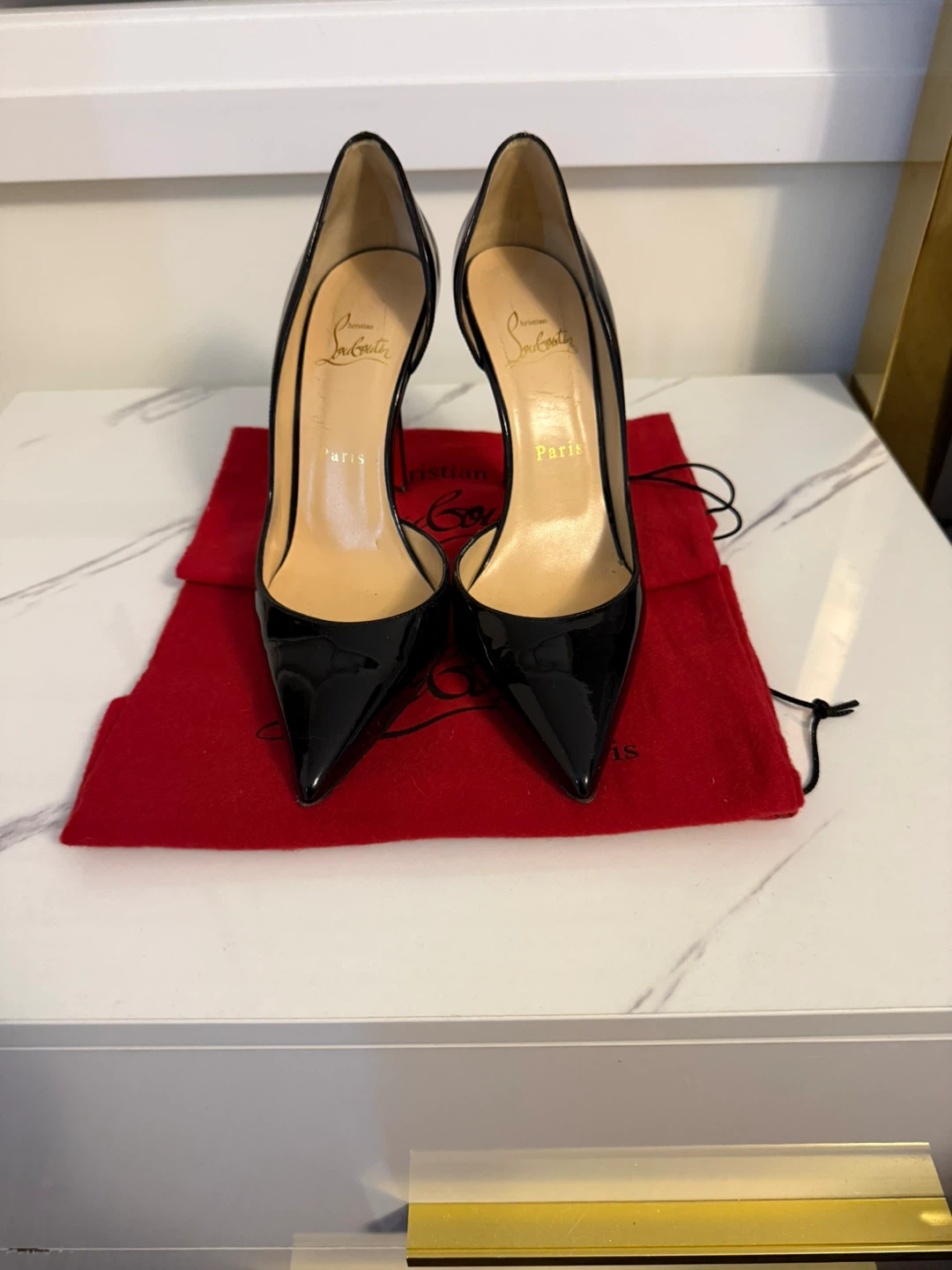 Christian Louboutin Black Patent Leather Heels 100 - photo 3