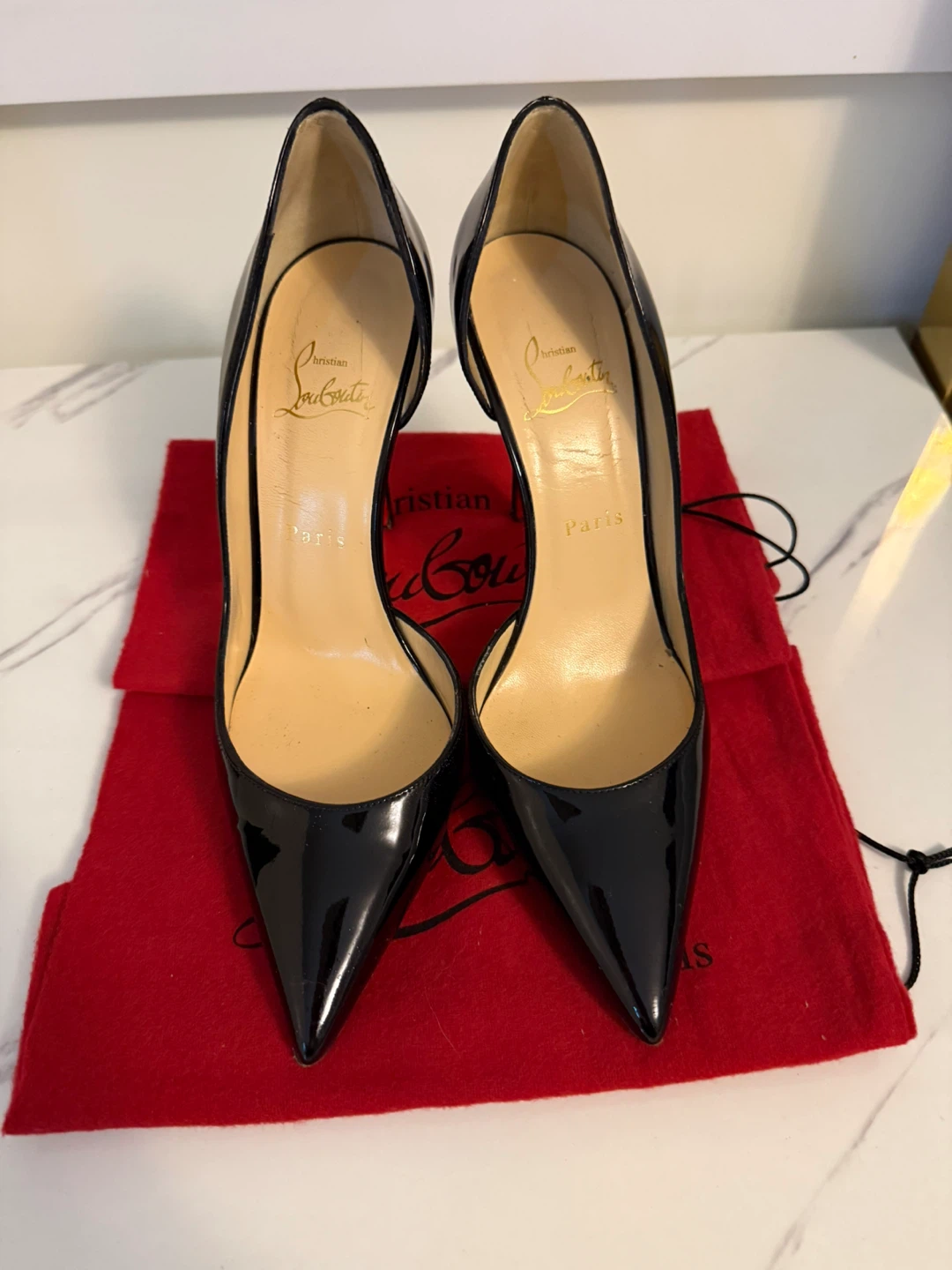 Christian Louboutin Black Patent Leather Heels 100 - photo 2
