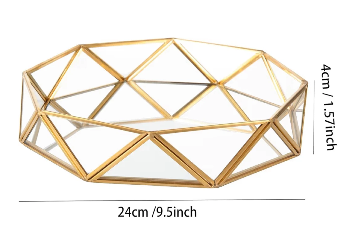 Geometric Mirrored Vanity Tray Organizer - photo 2