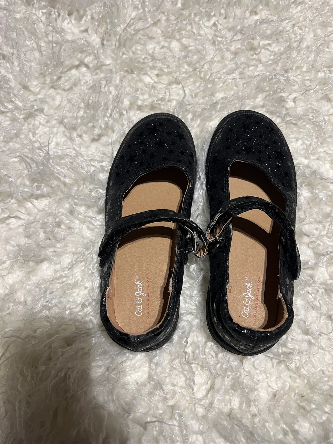 Cat & Jack Black Star Mary Jane Shoes - Toddler Size 13