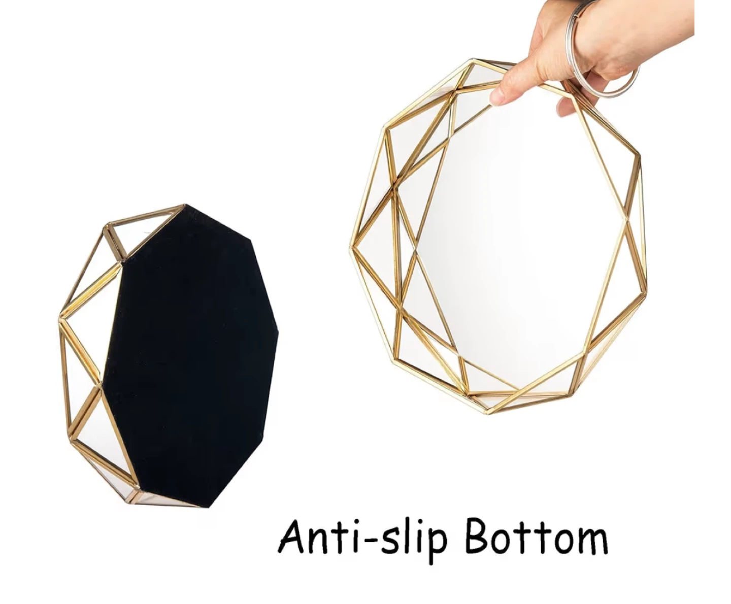 Geometric Mirrored Vanity Tray Organizer - photo 3