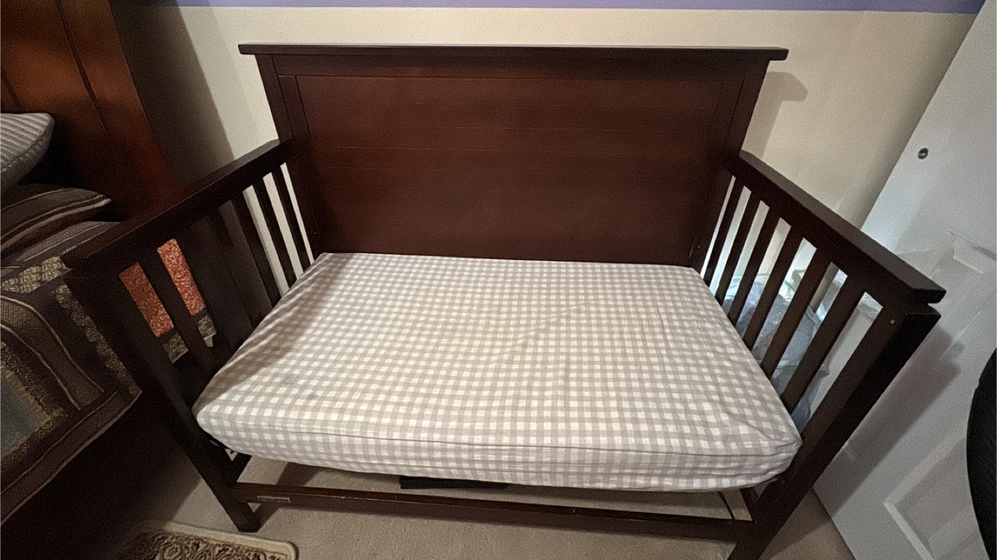 Wooden Crib with Mattress