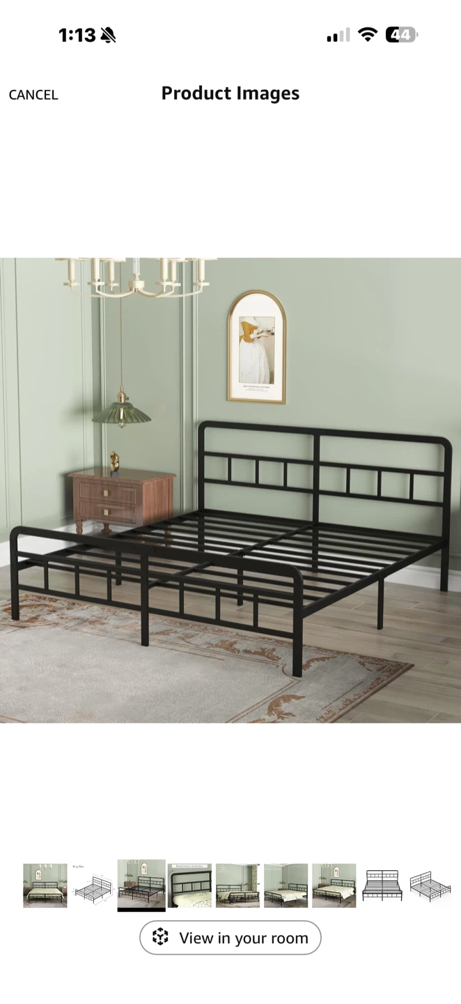 Black Metal King Size Bed Frame