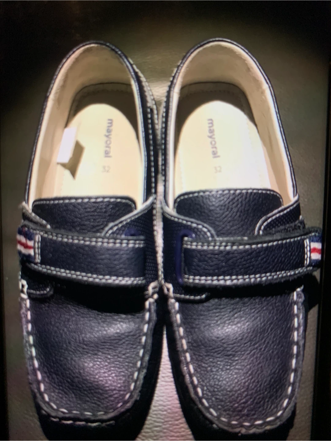 BOY’S MAYORAL LEATHER Navy Blue Loafer Shoes - Size 32 - photo 2