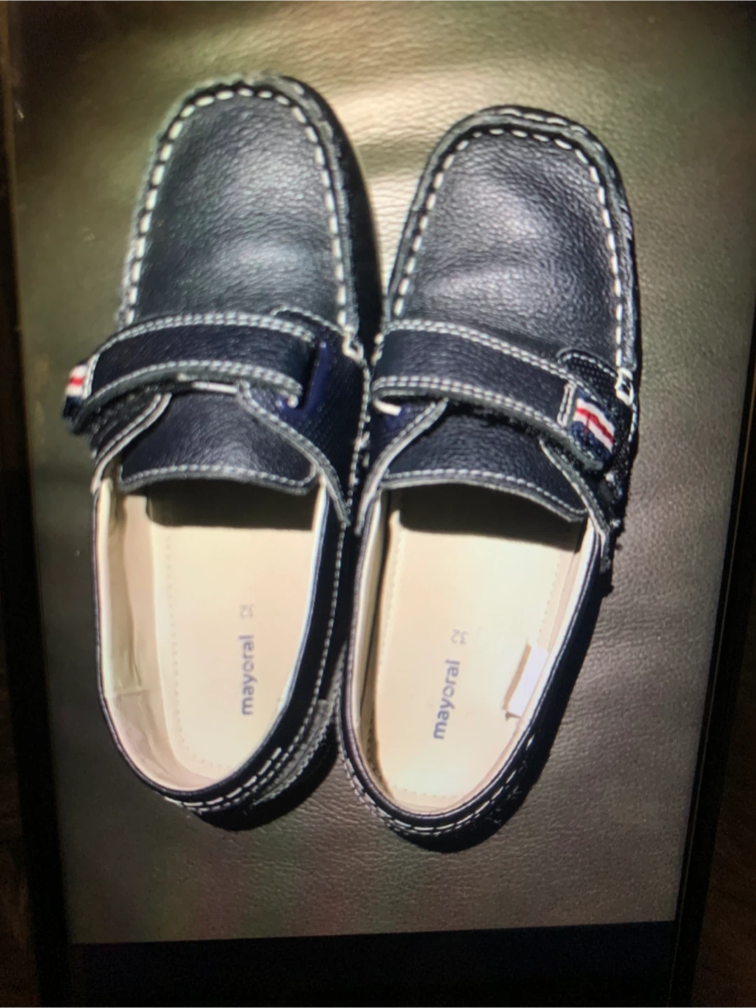 BOY’S MAYORAL LEATHER Navy Blue Loafer Shoes - Size 32