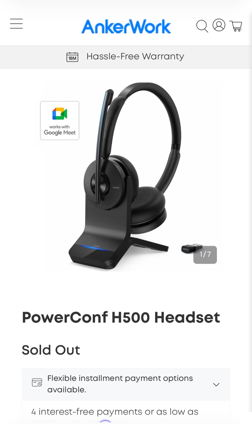 AnkerWork PowerConf H500 AI-Powered Wireless Headset - photo 4