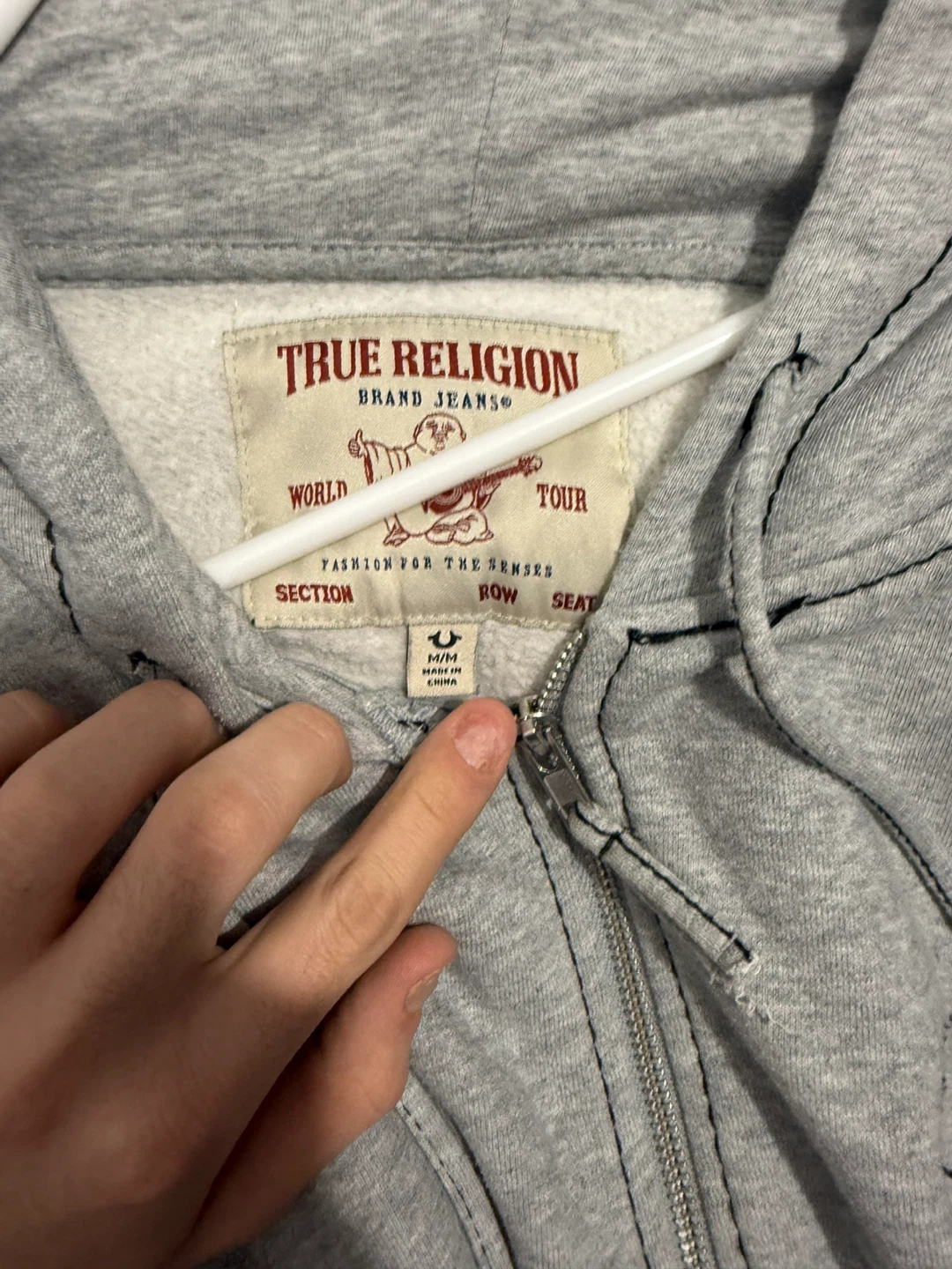 True Religion Grey Zip-Up Hoodie - photo 3