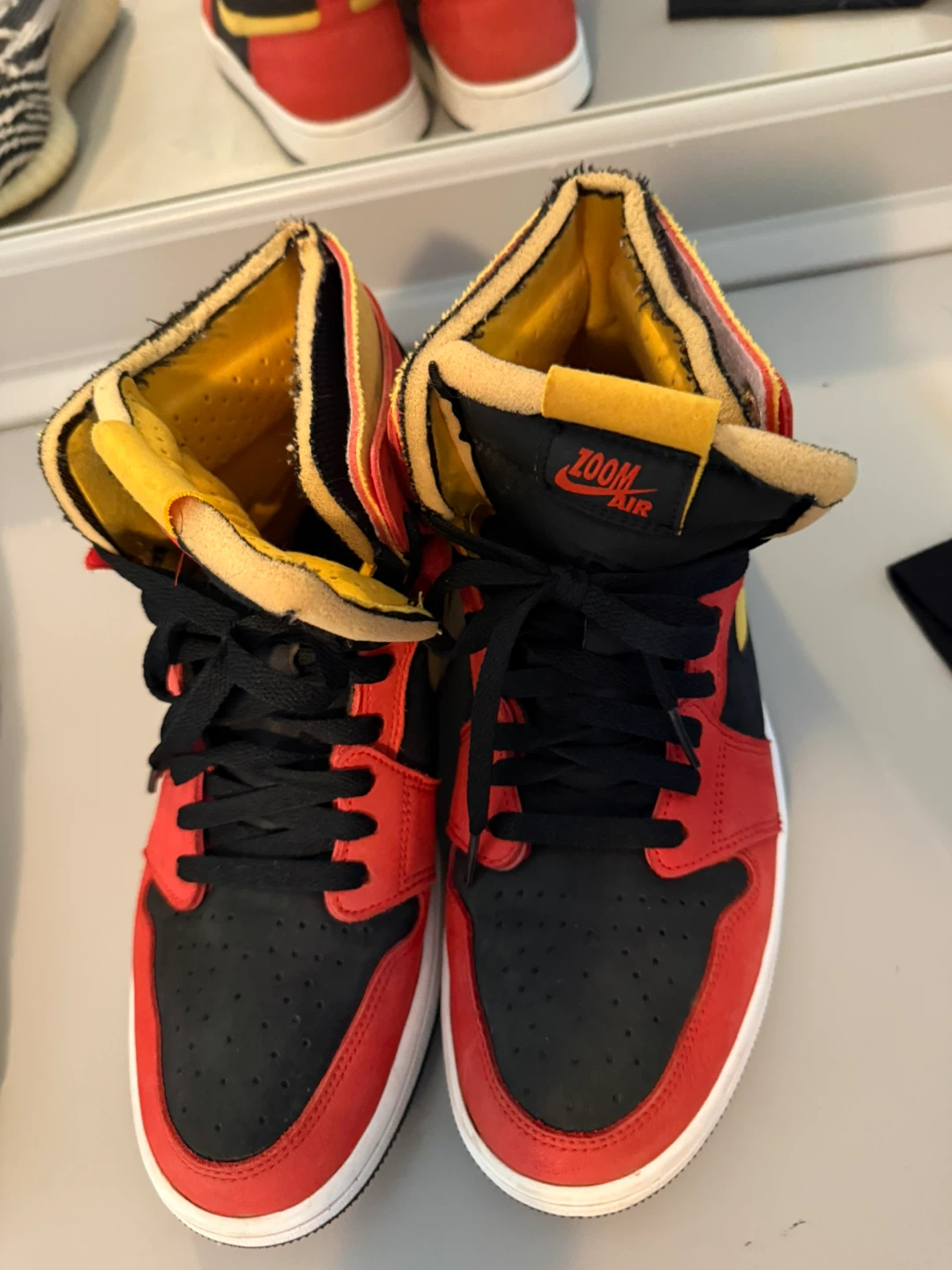 Air Jordan 1 High Zoom CMFT Shoes Red Black Yellow - photo 2