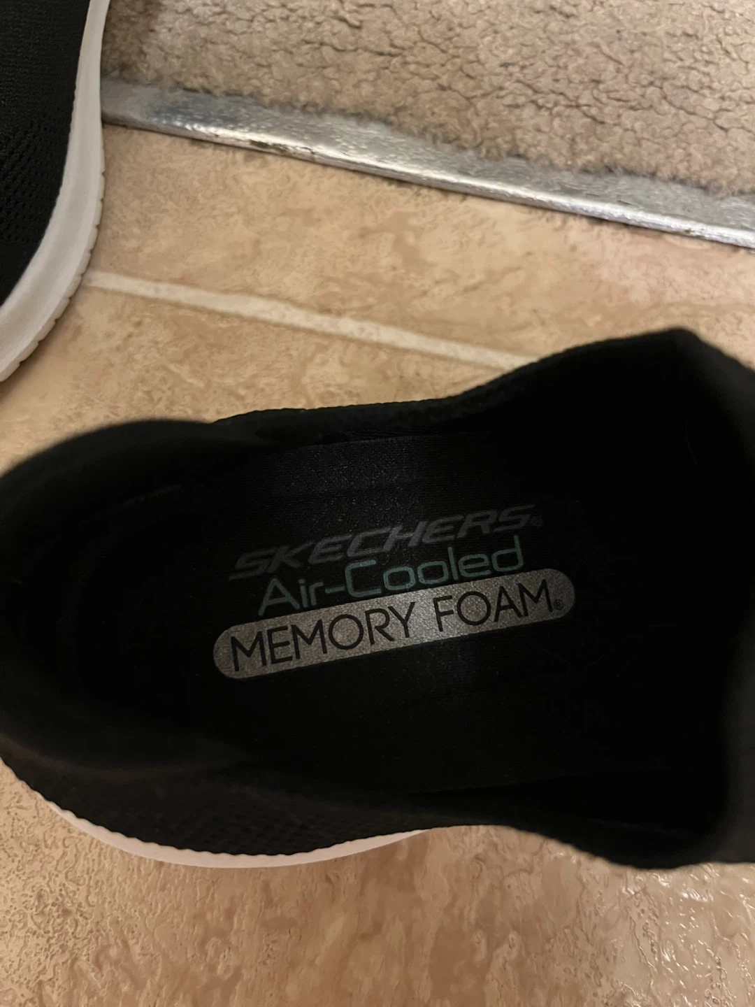 EUC - Skechers Air-Cooled Memory Foam Black Slip-On Sneakers - photo 2