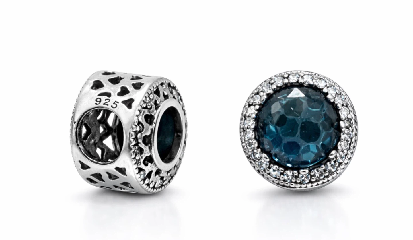 Sterling Silver Blue Gem Charm