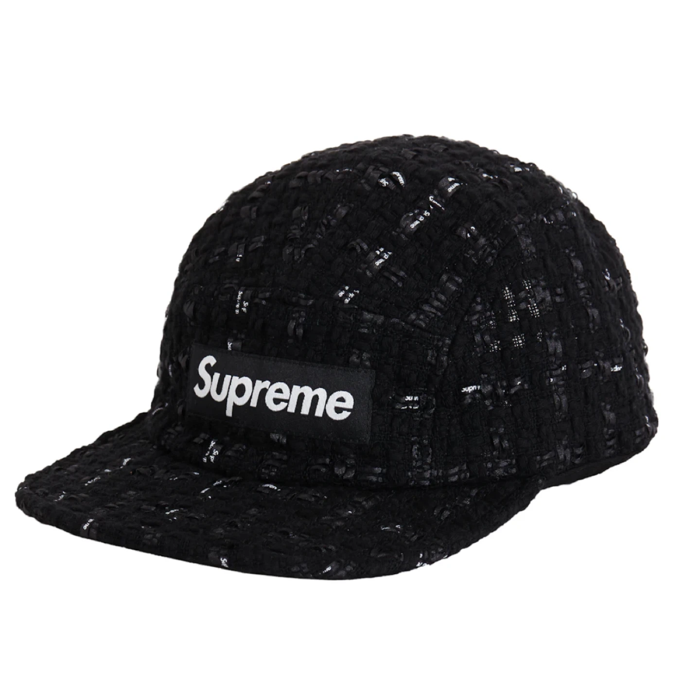 Supreme Ribbon Boucle Camp Cap Black