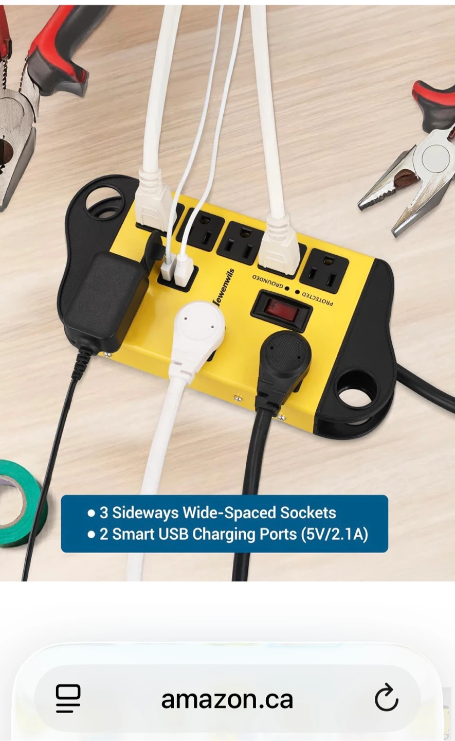 Dewenwils 8 Outlet Metal Power Strip with USB 6ft Cord - photo 5