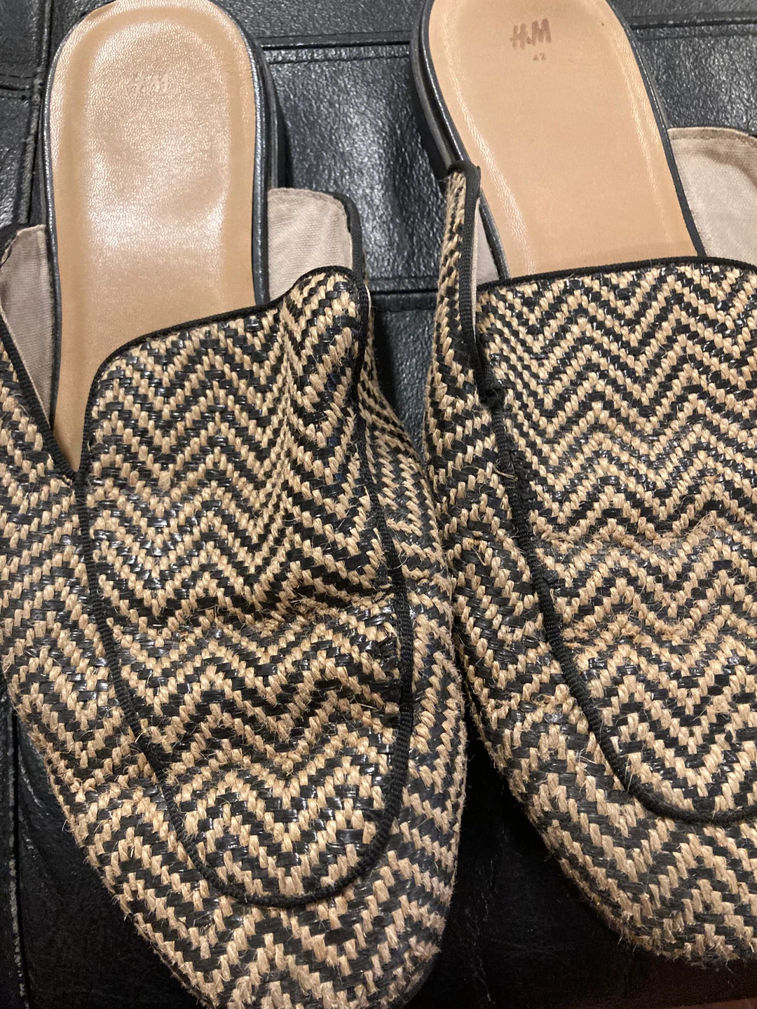 H&M Women's Straw Loafer Mules Size 8
