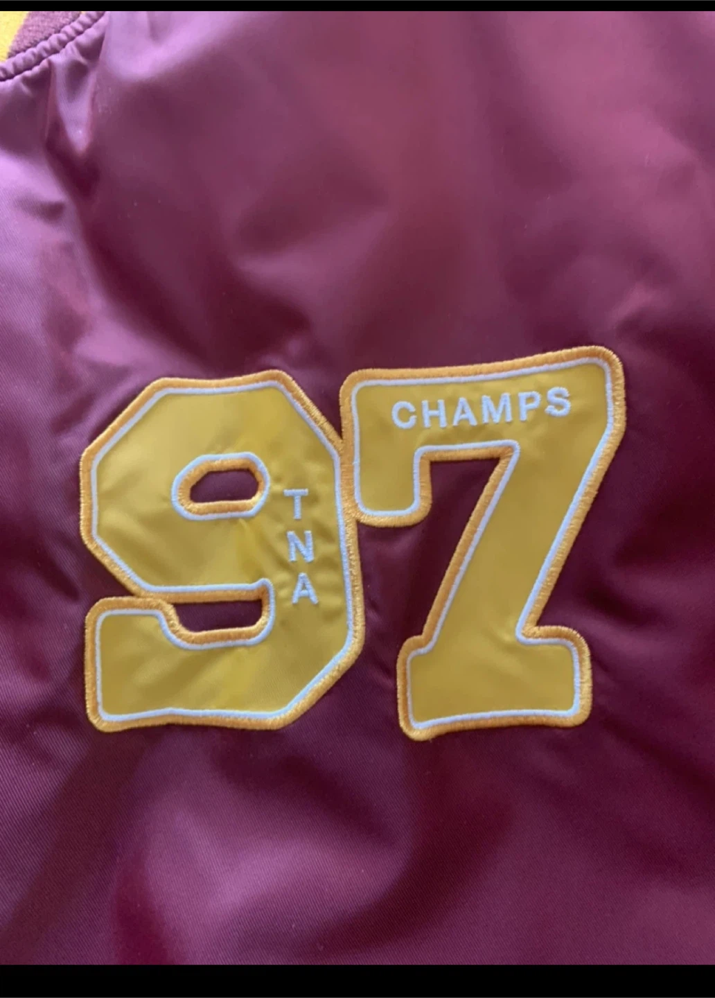 Tna Varsity Bomber Jacket Burgundy Size L - photo 2