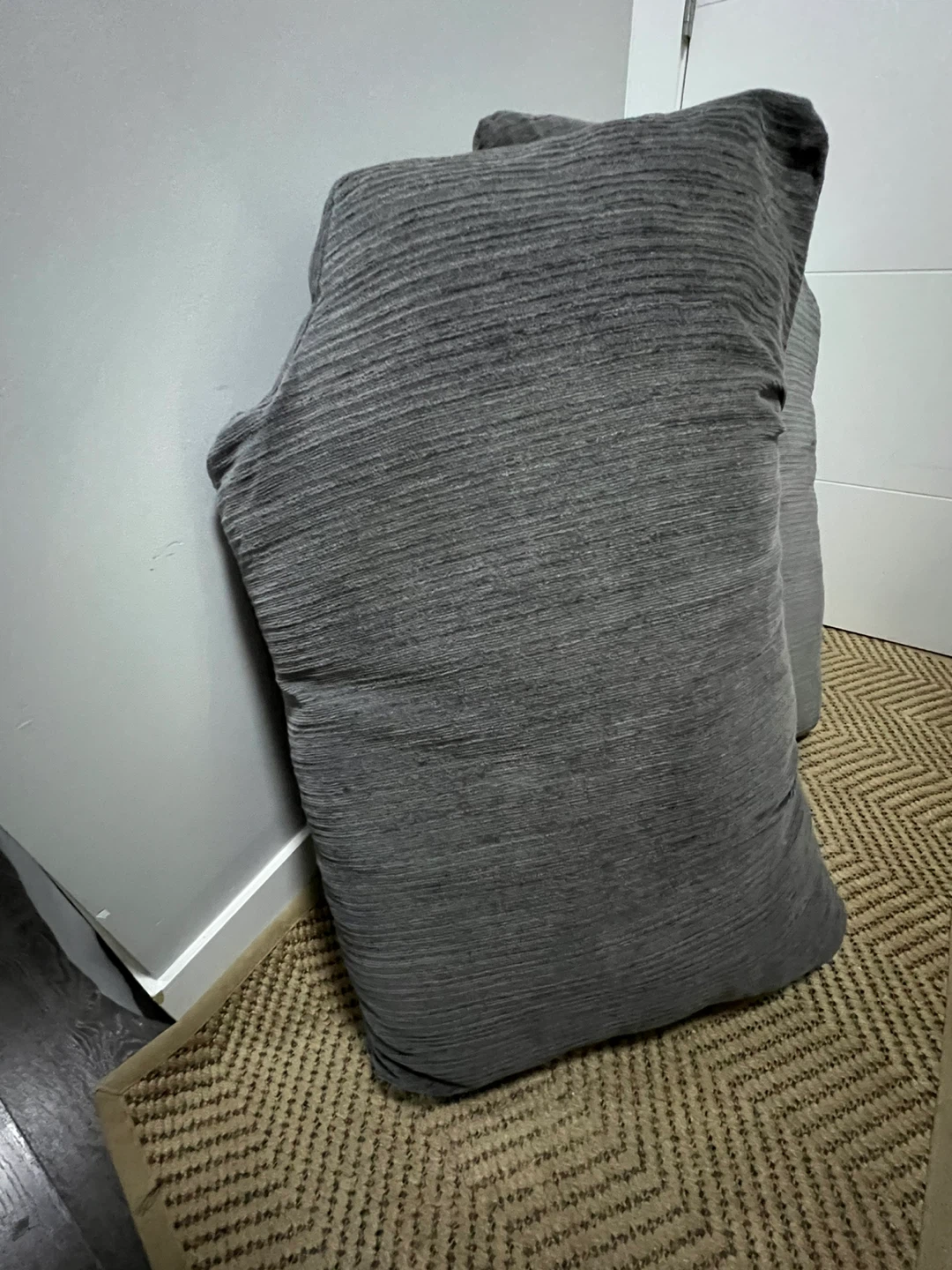 Grey Corduroy Couch Cushions + - photo 4