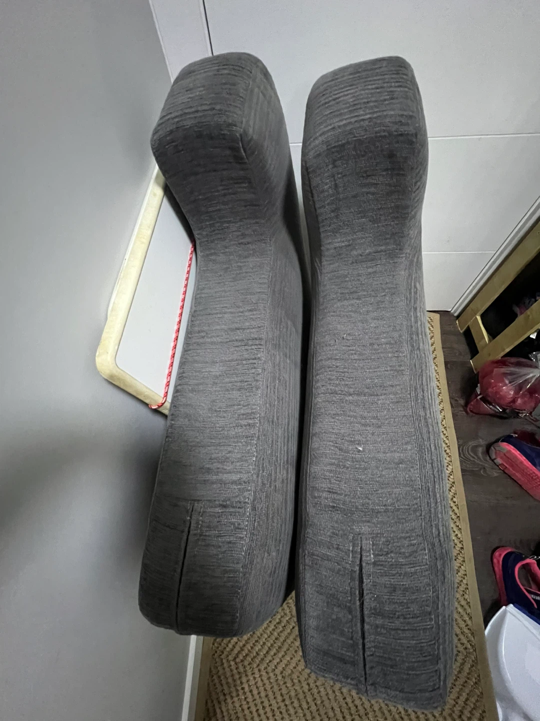 Grey Corduroy Couch Cushions + - photo 5