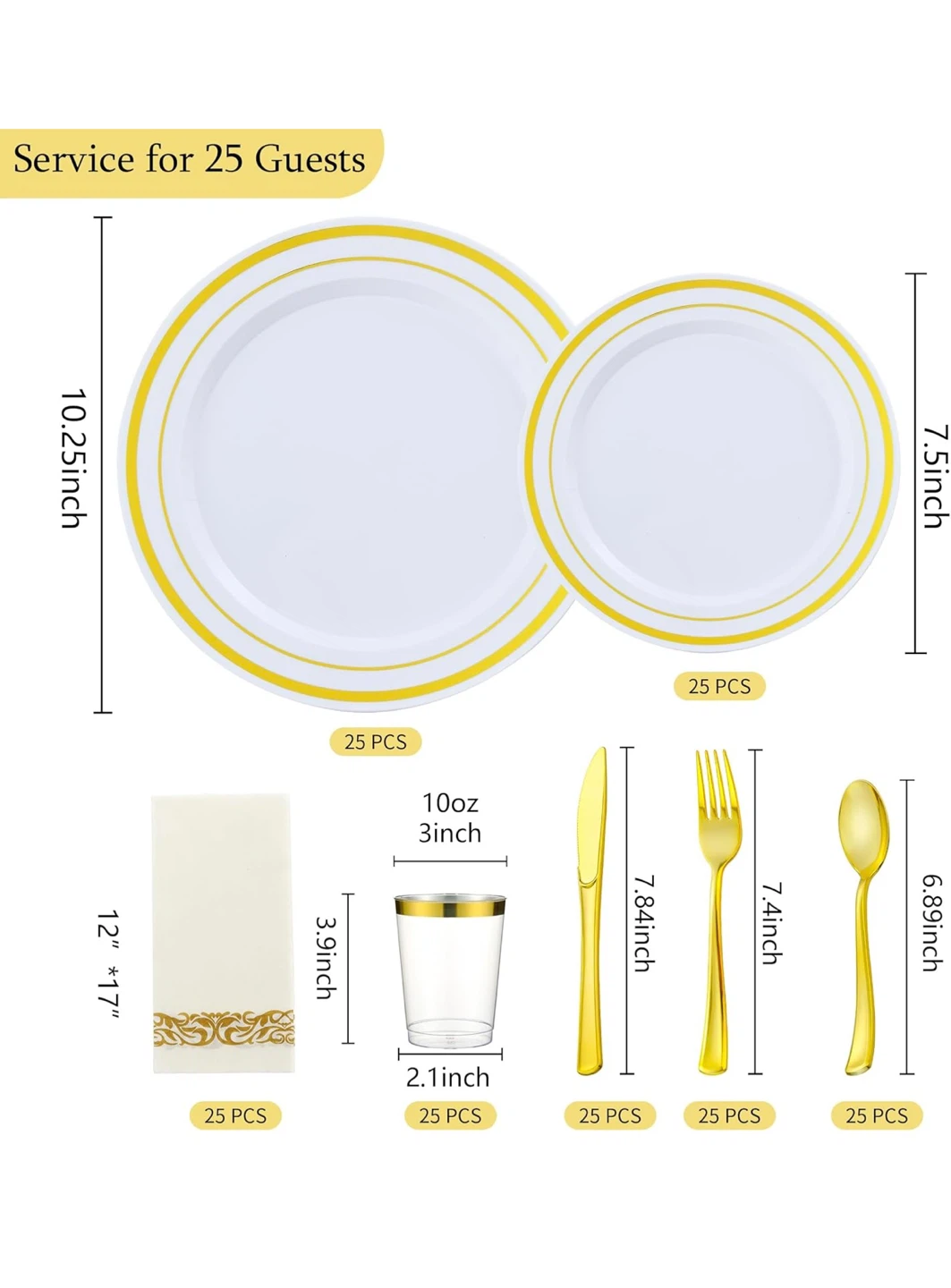 Disposable Plastic Plates & Cutlery Set for 25 Guests - photo 2