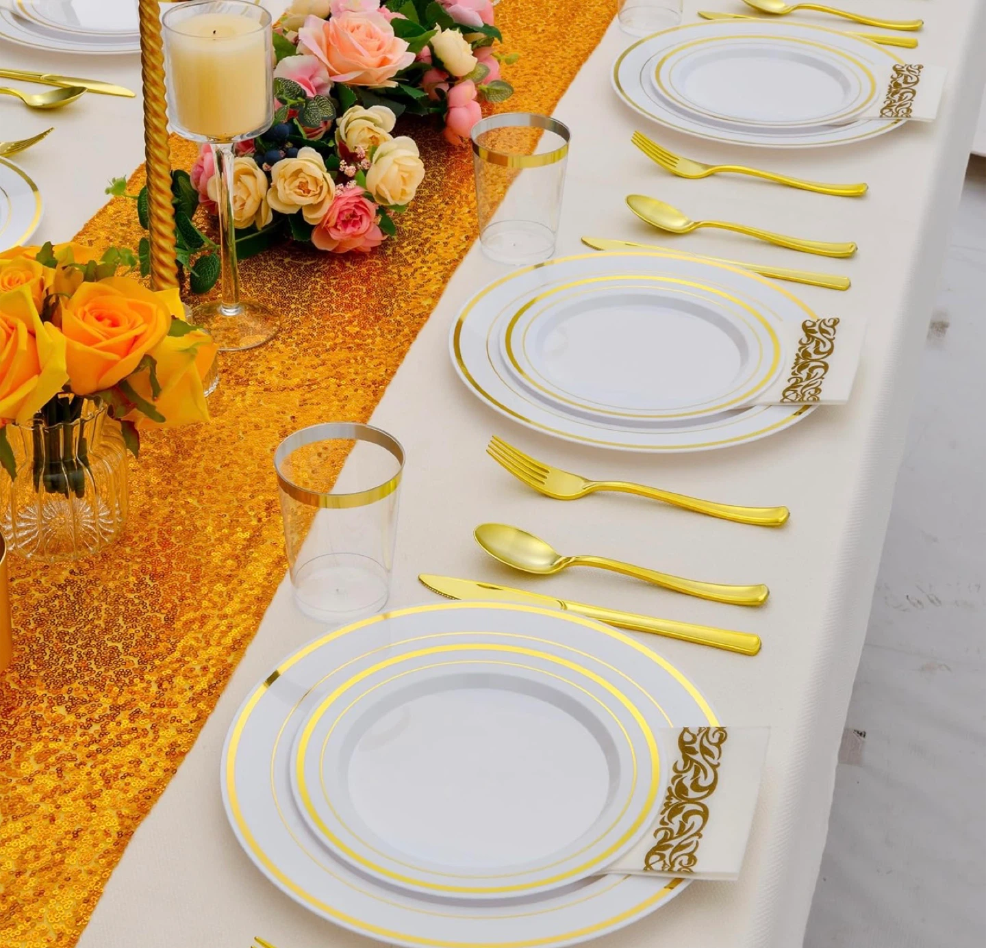 Disposable Plastic Plates & Cutlery Set for 25 Guests - photo 4