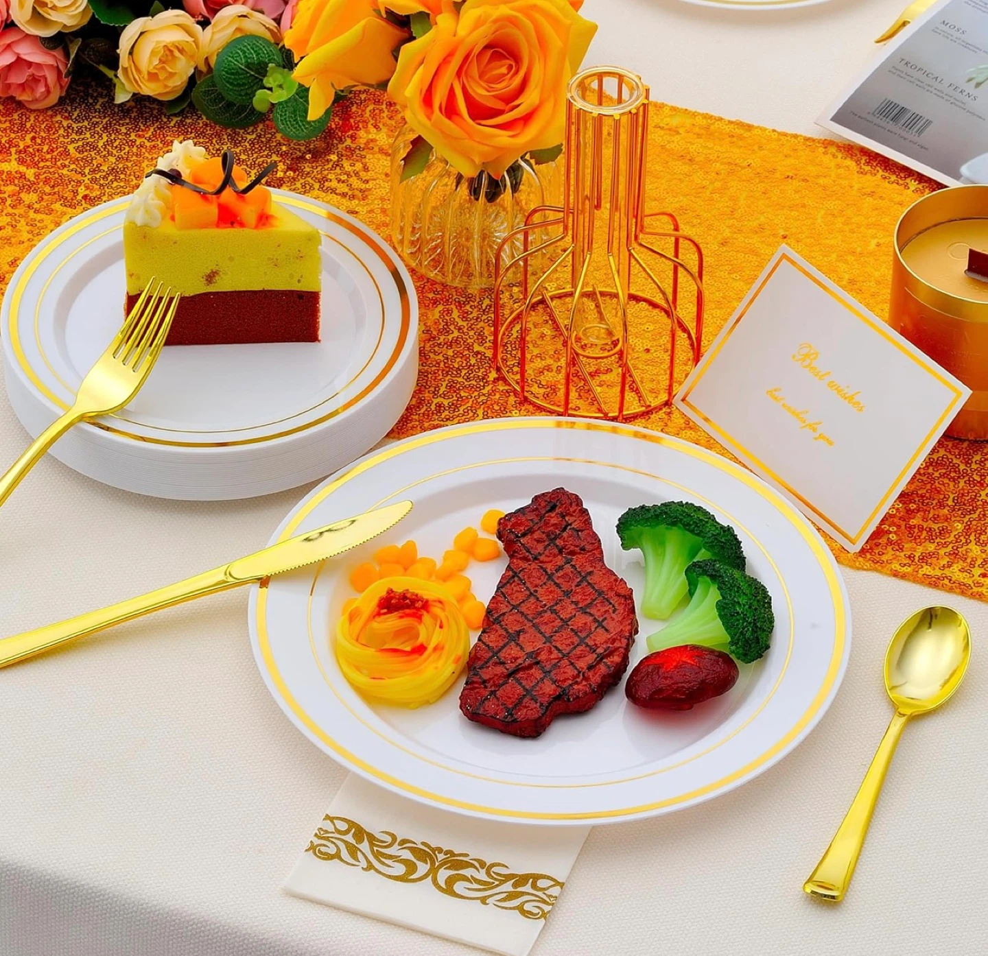 Disposable Plastic Plates & Cutlery Set for 25 Guests - photo 3