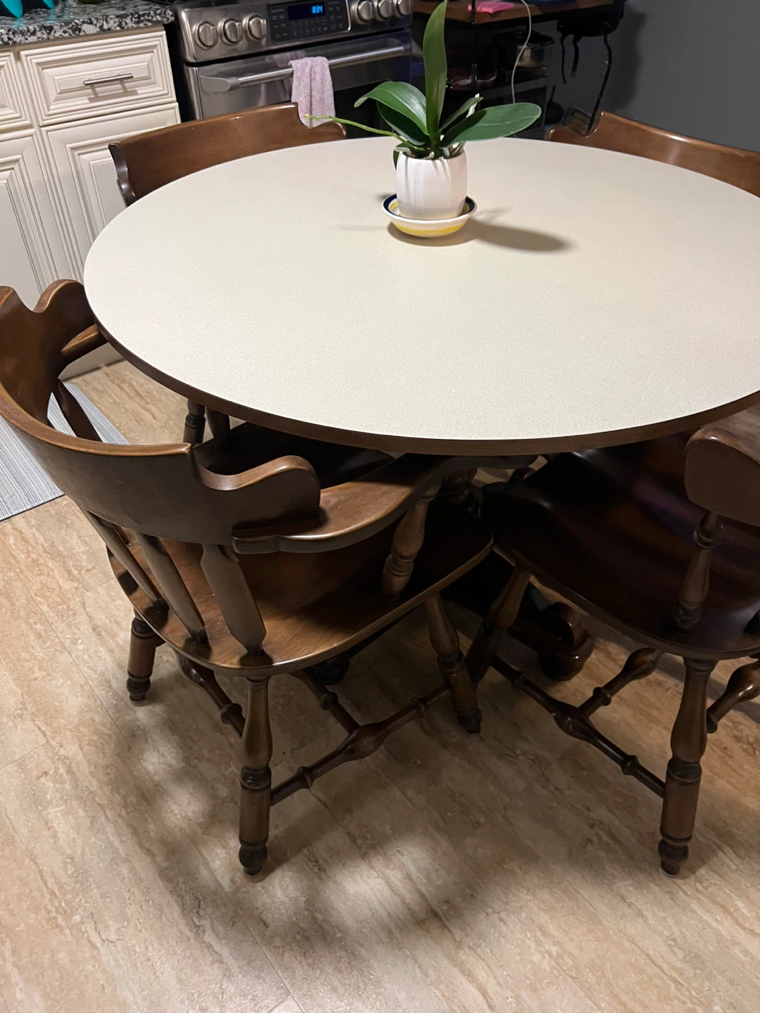 Round Dining Table Set with 4 Chairs - photo 2